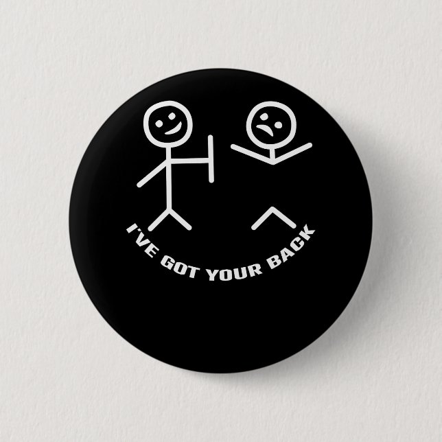 I've Got Your Back Halloween Skeleton Skull  6 Cm Round Badge (Front)