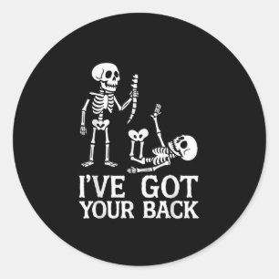 Ive Got Your Back Halloween Skeletons Costume Funn Classic Round Sticker