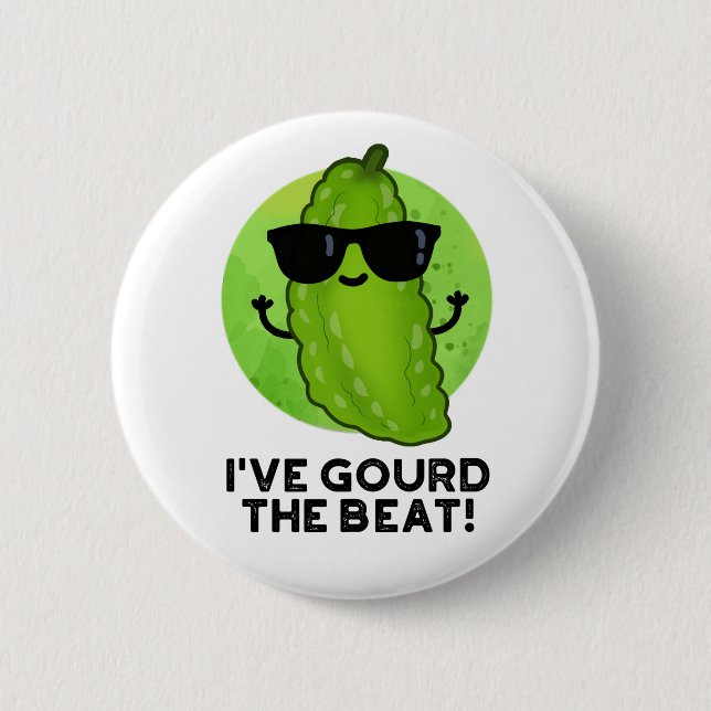 I've Gourd The Beat Funny Green Veggie Pun  6 Cm Round Badge (Front)