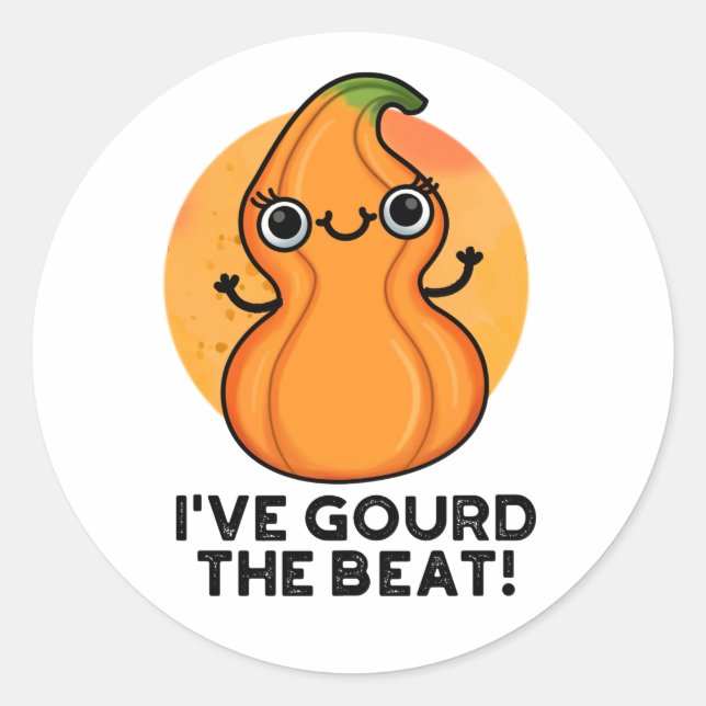 I've Gourd The Beat Funny Veggie Pun Classic Round Sticker (Front)