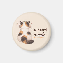 "I've heard enough" Cat Wearing Headphone