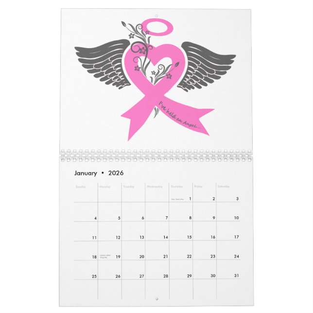 I've Held an Angel (Breast Cancer) Calendar (Jan 2026)