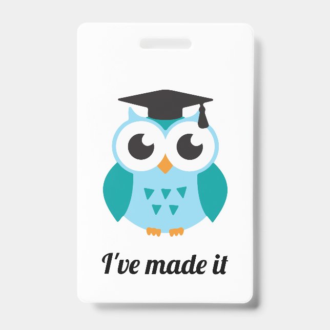 Ive made it cute wise owl ID badge (Front)