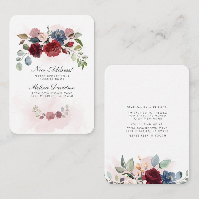I've Moved Address Floral Moving Announcement (Front/Back)