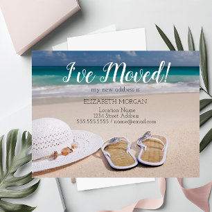 I've Moved,Beach,Flip flops,New Address Announcement Postcard
