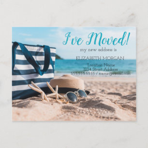I've Moved,Beach,Relax New Address Announcement Postcard