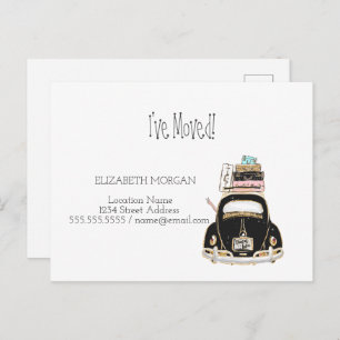 I've Moved,Car,Suitcases New Address Announcement Postcard