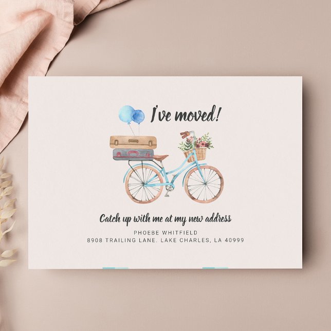 I've Moved Change of Address Moving Announcement Postcard (Boho Minimalist Moving Announcement Postcard)