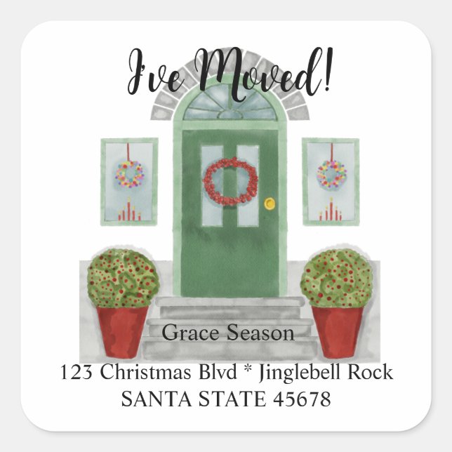 I've Moved! Christmas home  Envelope seal (Front)