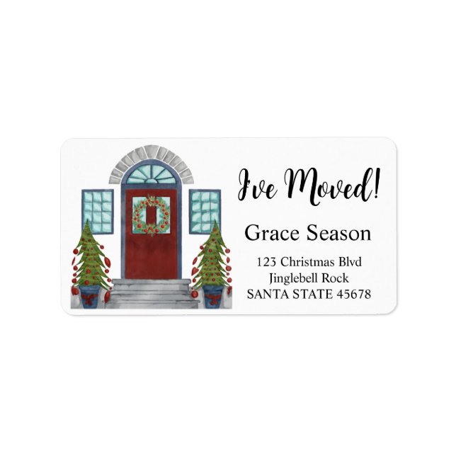 I've Moved! Christmas home Label (Front)