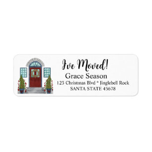 I've Moved! Christmas home Label