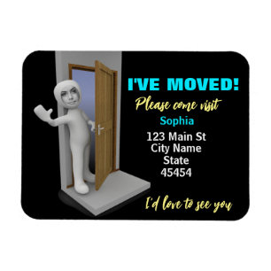 I've Moved, Custom Picture Card, Moving,  Magnet