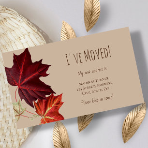 I've Moved Fall Leaf Announcement Card