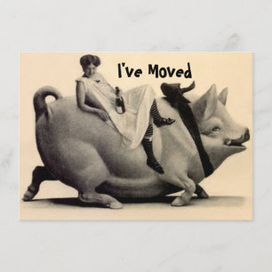 I've Moved farm country ranch Vintage announcement