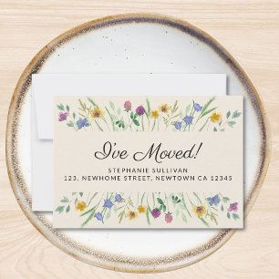 I've Moved Floral Moving Announcement Mini Card
