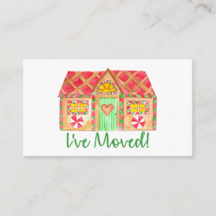 I've Moved  Gingerbread House Enclosure Card