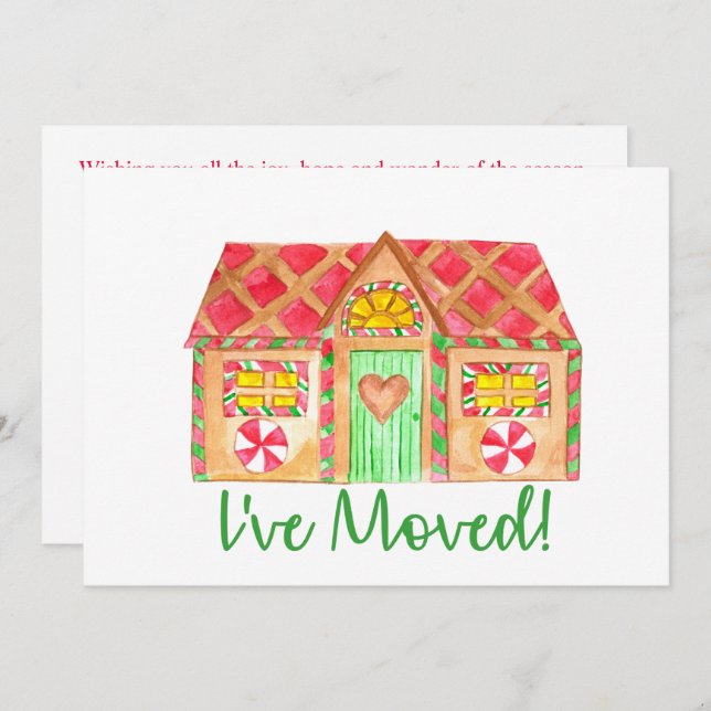 I've Moved  Gingerbread House Invitation (Front/Back)