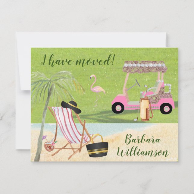 I've Moved Golf Beach Budget FLAT Move    Announcement (Front)