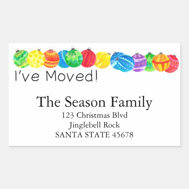 I've Moved handpainted watercolor label (Front)