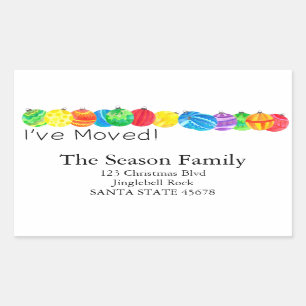 I've Moved handpainted watercolor label