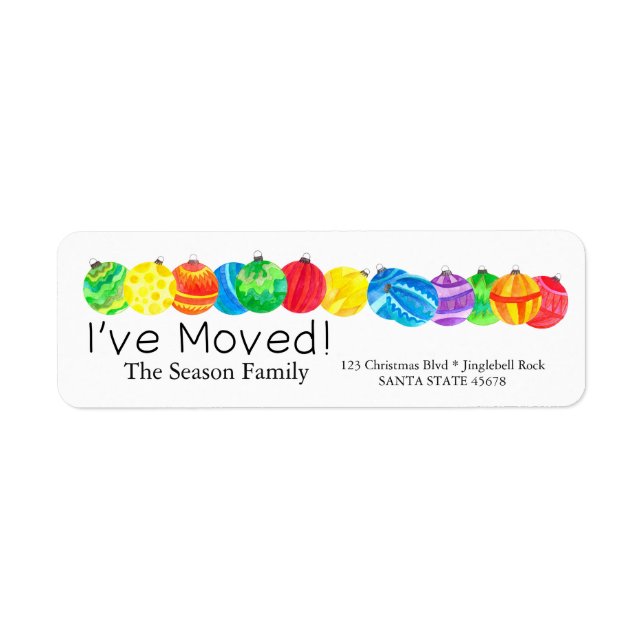I've Moved handpainted watercolor label (Front)