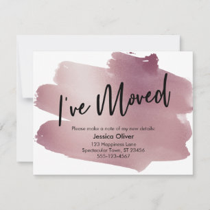 I've Moved Handwriting on Rose Gold Swash Card