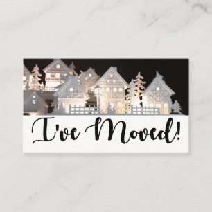 I've Moved  Illuminated Christmas Houses Enclosure Card