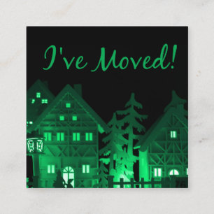 I've Moved Illuminated Christmas Houses Enclosure Card