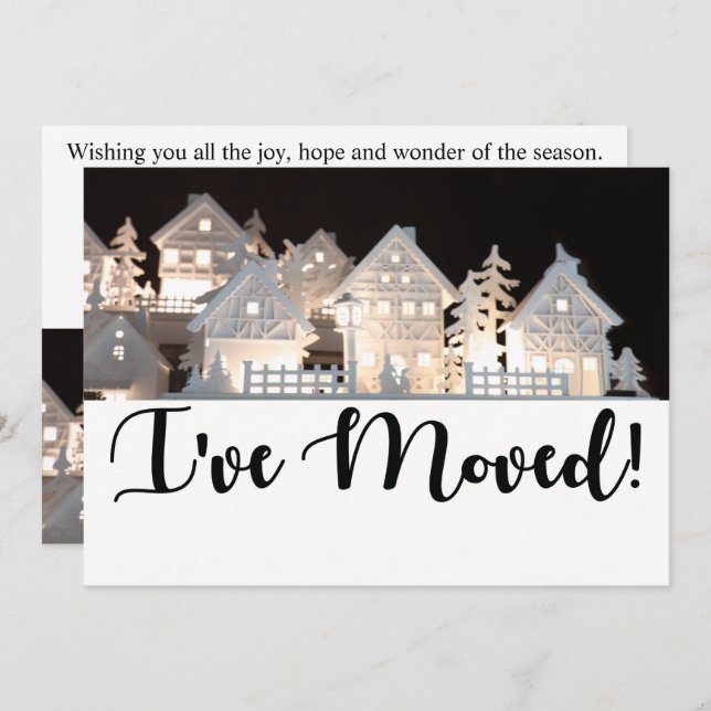 I've Moved  Illuminated Christmas Houses Invitation (Front/Back)