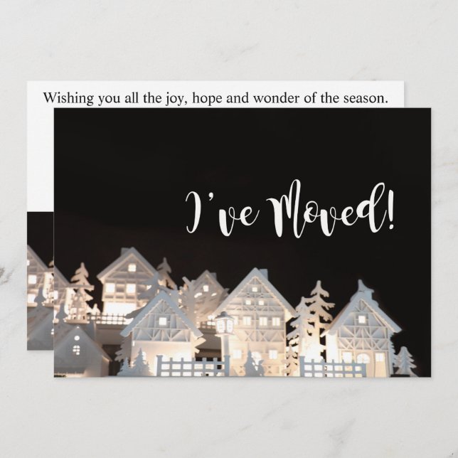 I've Moved  Illuminated Christmas Houses Invitation (Front/Back)