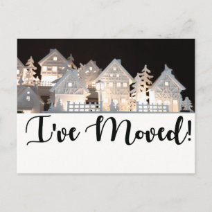 I've Moved  Illuminated Christmas Houses Postcard