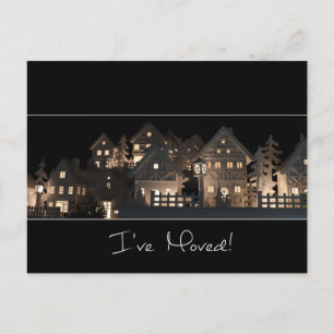 I've Moved  Illuminated Christmas Houses Postcard
