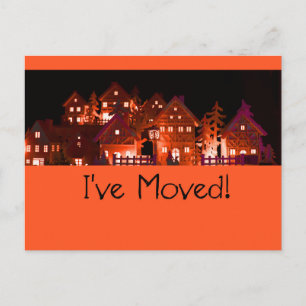I've Moved  Illuminated Christmas Houses Postcard