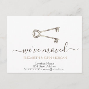 I've Moved Keys New Address Announcement Postcard