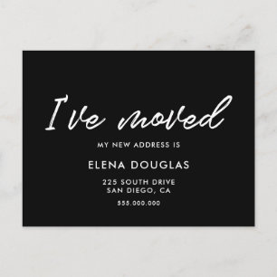 I've moved Modern Moving announcement black Postcard