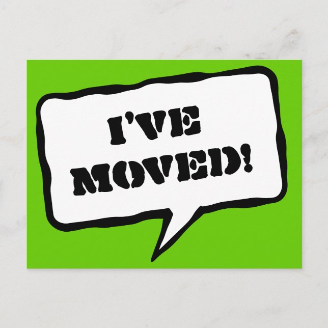 I've moved moving postcards for new address (Front)
