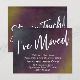 I've Moved Multicolored Grunge Announcement