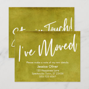 "I've Moved" Mustard Yellow Grunge Announcement