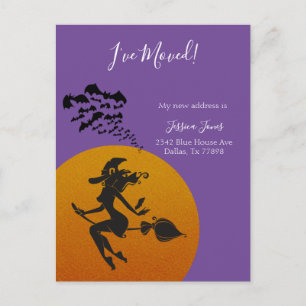 I've Moved New Address Notice Moving Halloween Announcement Postcard