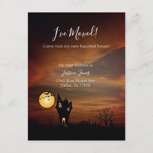 I've Moved New Address Notice Moving Halloween Announcement Postcard