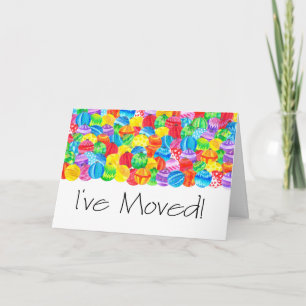 I've Moved/New Address , watercolor baubles Holiday Card