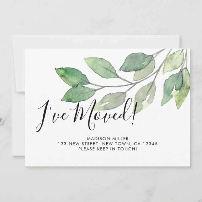 I've Moved New Home Greenery Announcement (Front)