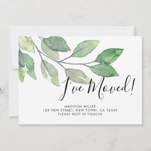  I've Moved New Home Watrecolor Announcement