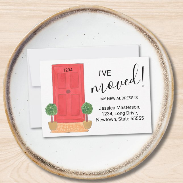  I've Moved Red Door Announcement Card (Creator Uploaded)