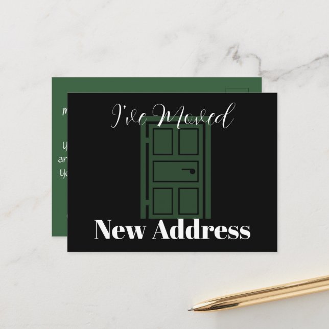 I've Moved Simple New Home Address Announcement  Postcard (Front/Back In Situ)