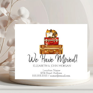 I've Moved, Suitcases Cat New Address Announcement Postcard