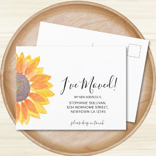 I've Moved Sunflower Announcement Postcard