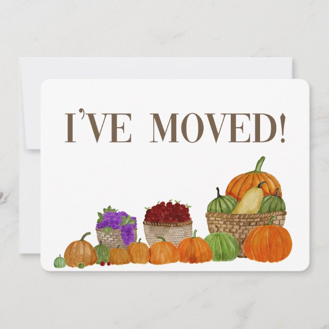 I've Moved! Thanksgiving Address Announcement (Front)