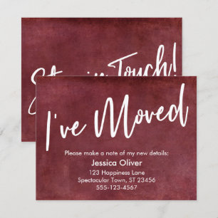 "I've Moved" Typography Grunge Red Announcement