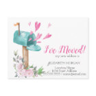 I've Moved,Watercolor Mailbox RosesHearts 